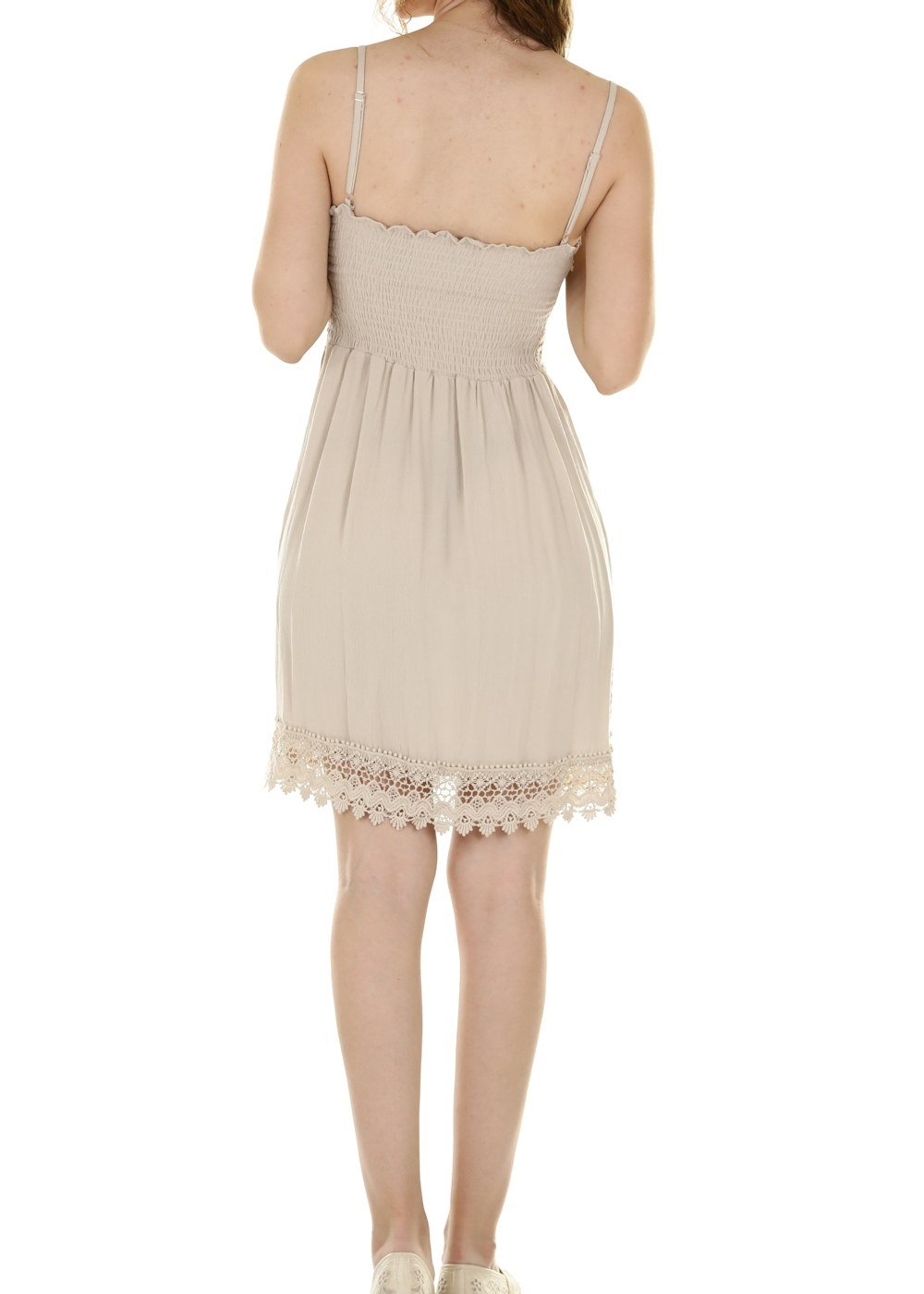 Lace-Trim Slip Dress